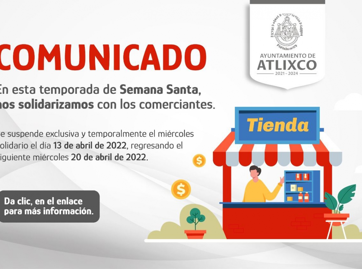 Gobierno de Atlixco se Solidariza con Comerciantes