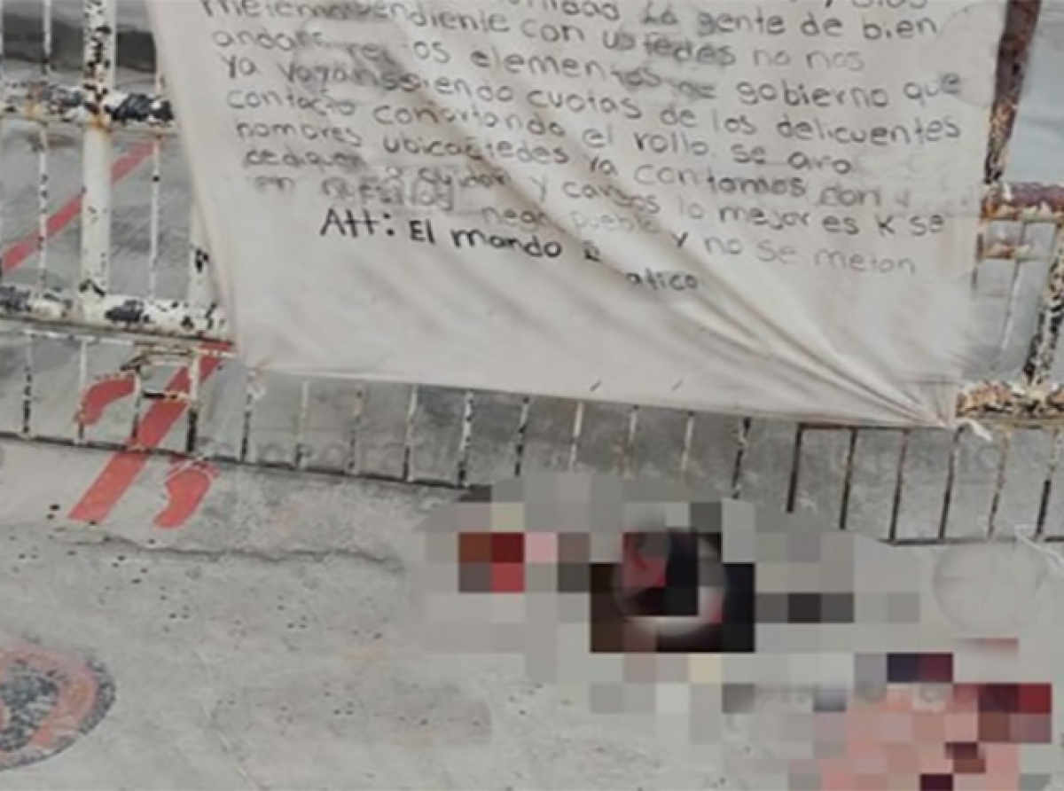 Abandonan cabeza humana y una manta con amenazas en Ayotoxco 