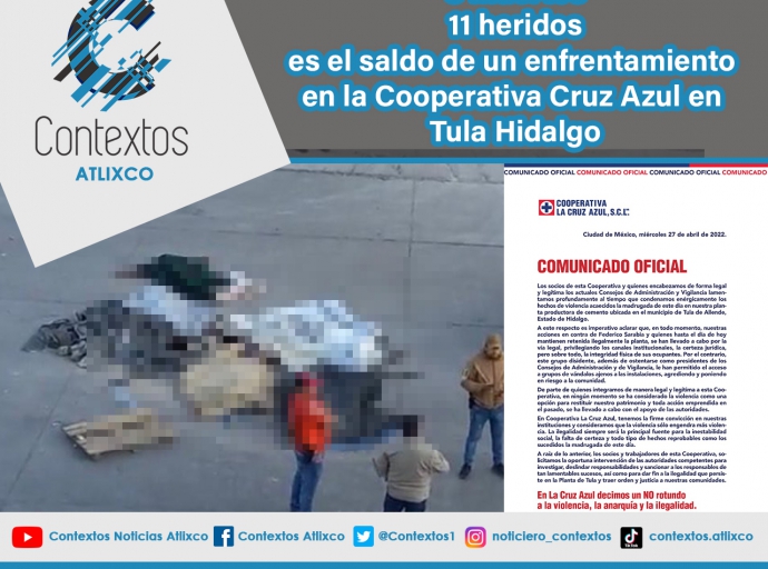 Enfrentamiento en planta de Cooperativa Cruz Azul deja al menos 8 muertos y 11 heridos en Tula. 