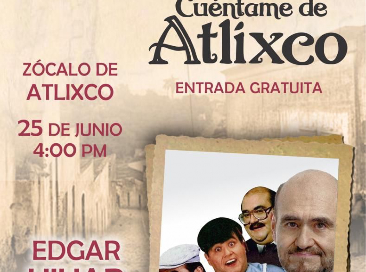 Edgar Vivar se presentará en Atlixco para narrar cuentos.