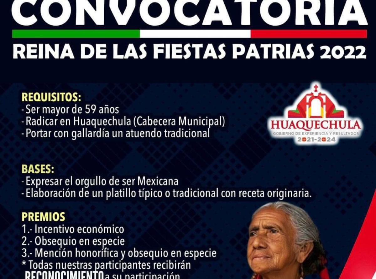 Huaquechula elegirá a la Reina de las Fiestas Patrias 2022 