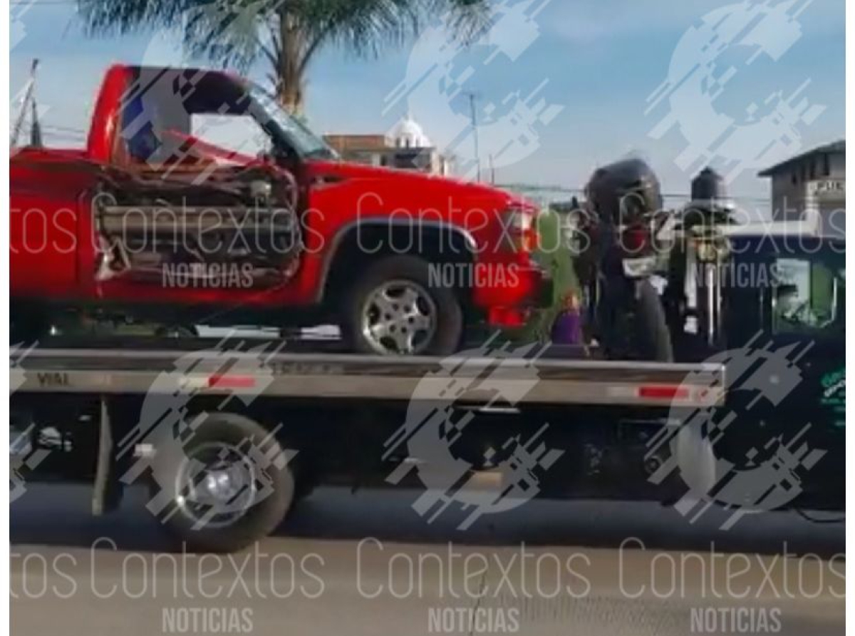Elemento de vialidad es embestido con presunta camioneta robada en Atlixco 