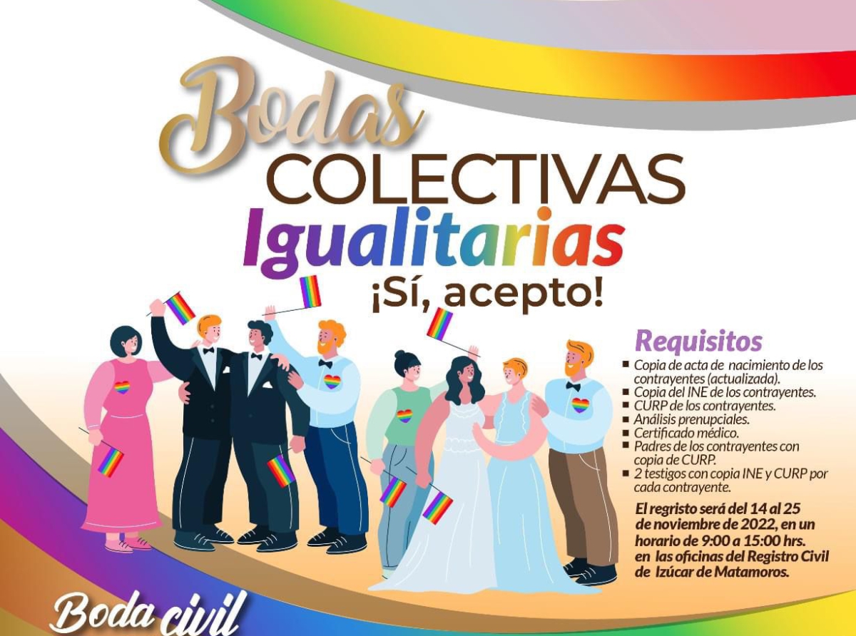 Realizaran bodas comunitarias igualitarias en Izúcar de Matamoros 