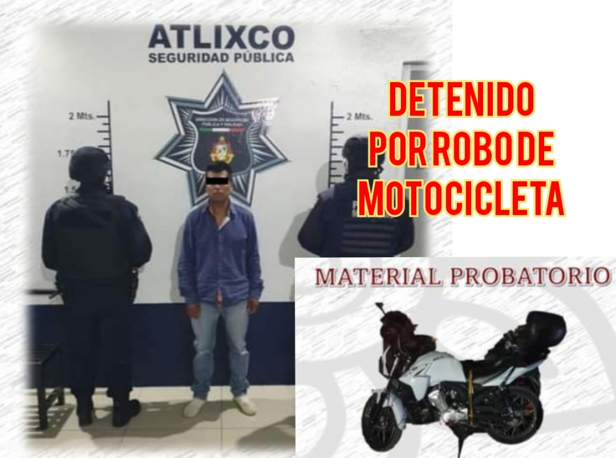 Recupera Seguridad Pública motocicleta con reporte de robo en Atlixco 