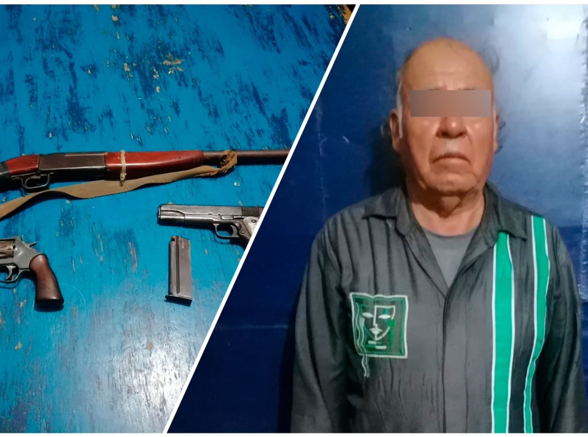 Detienen a masculino con escopeta y dos armas de fuego cortas en Tecomatlán