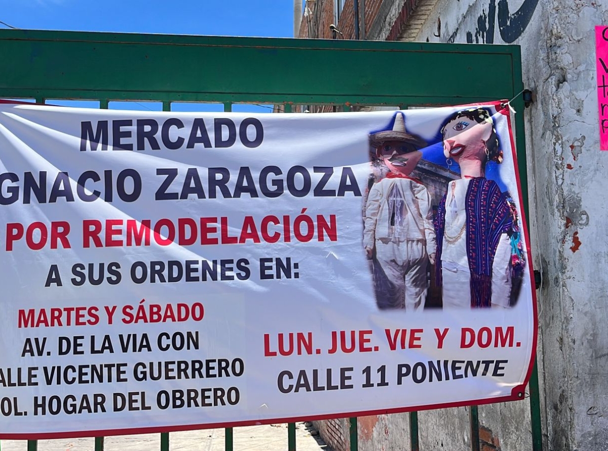 Comerciantes del mercado Ignacio Zaragoza son re ubicados por trabajos de remodelación 