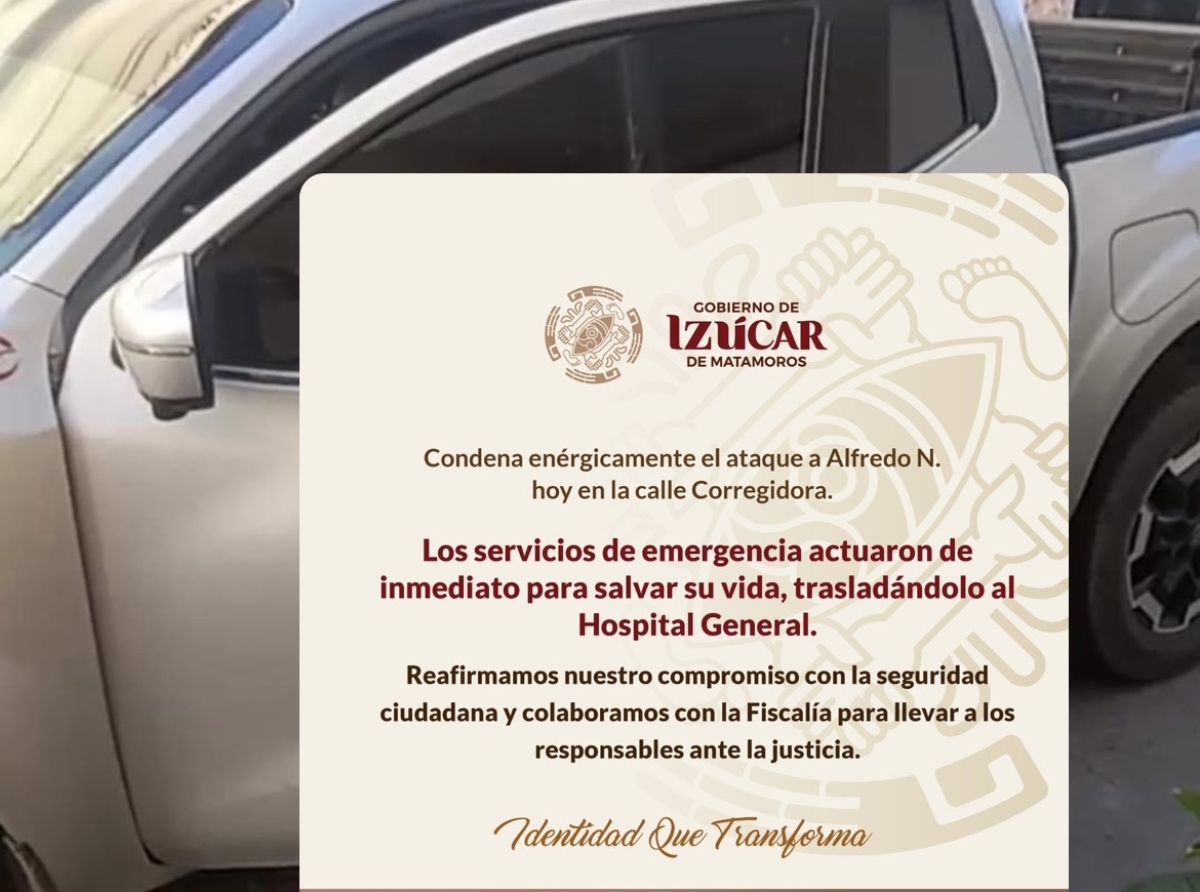 Ayuntamiento de Izúcar de Matamoros se pronuncia sobre el ataque que recibió un padre de familia en pleno centro 