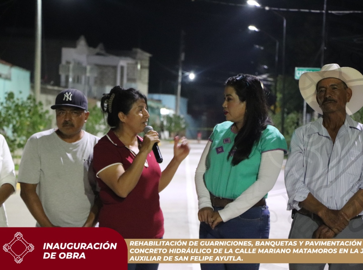 Irene Olea entrega obras de infraestructura urbana en San Felipe Ayutla