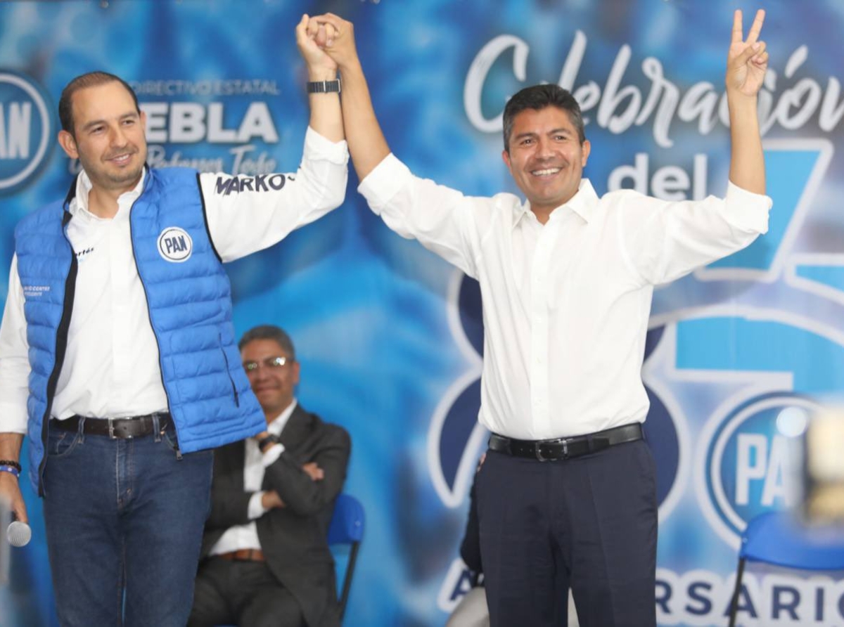 Marko Cortés destapa a Eduardo Rivera como candidato a la gubernatura de Puebla