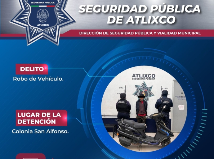 Con respuesta oportuna, policías municipales de Atlixco recuperan motocicletas robadas